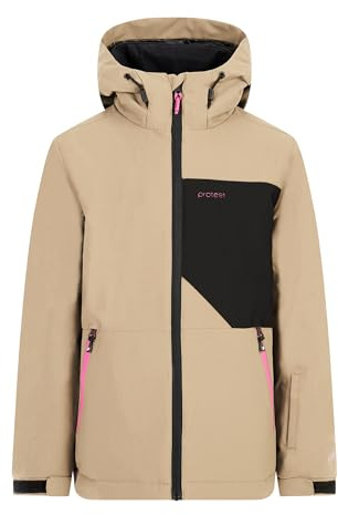 Protest PRTNoortje JR Girls' Ski and Snowboard Jacket, Bamboo Beige, 164