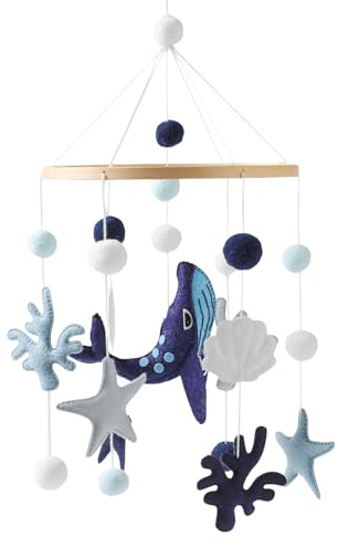 Mobile Musical pour Bébé Lit Bébé - Tour de Lit Thème Océan | Jouet Éducatif Pour Enfant à la Maison Crèche Parc Jeu