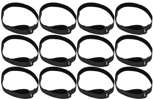 PAMINGONO Lot de 12 Sangles Réutilisables et Réglables pour Parasol de Jardin Sangles de Fixation Robustes 25 MM X 600 MM Accessoires Anti-Vent pour Terrasse Balcon et Protection Parasol