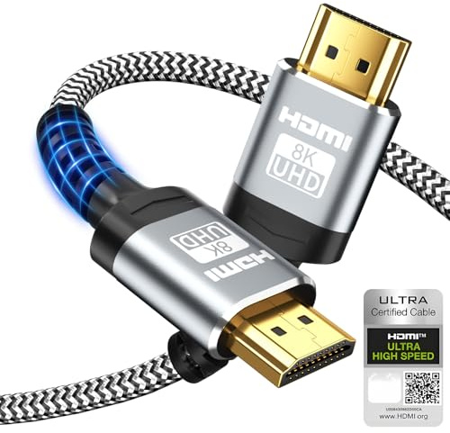 Soonsoonic 10K 8K 4K Cable HDMI 2 Metros Certificado | 48Gbps Cable HDMI 2.1,8K@60Hz,4K@120Hz,HDR10,eARC,HDCP2.2/2.3,Ethernet - Cable HDMI Trenzado | para TV UHD Monitor Portátil Xbox PS4/PS5 etc