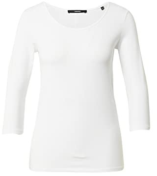 someday Damen Dreiviertelarmshirt | Jerseyshirt Kain Slim mit aus Modal Mix White, 42