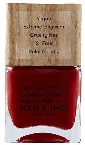 Nails.INC 73% Plant Power Nail Polish, Long Lasting Nail Color Lasts Up to 10 Days, Quick Drying, Cruelty Free, Vegan, 21 Free Formula, Swear By Salutation, (14ml)