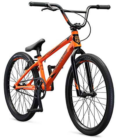 Mongoose Title Elite Pro BMX Race Bike, 24-Inch Wheels, Intermediate to Advanced Riders, Professional-Grade Tectonic T1 Biaxial Hydroformed and Butted Aluminum Frame, Orange