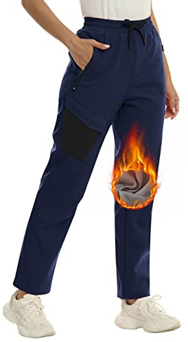 MoFiz Pantalones Ski Mujer Pantalón para la Nieve Térmicos Pantalones Impermeables de Invierno Azul M