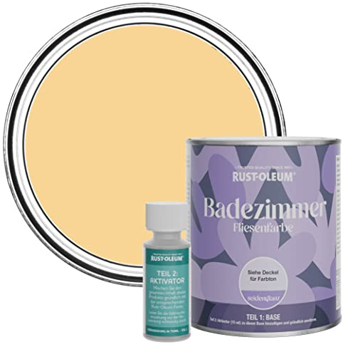 Rust-Oleum Yellow Water-Resistant Bathroom Tile Paint in Satin Finish - Mustard 750ml