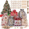 DazSpirit 24 Adventskalender zum Befüllen und Aufhängen, DIY Adventskalender Stoffsäckchen mit Holzklammern, Hanfseil, Glocken und Holzzahlen, Weihnachtskalender Selberfüllen für Kinder und Erwachsene