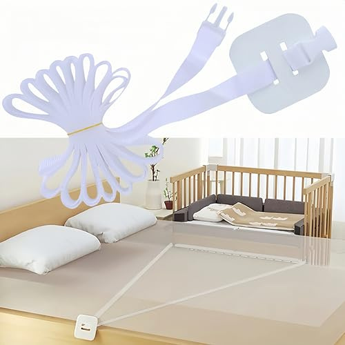 Correa para Cuna de Bebé,8M Correa para Camas Auxiliares,Correas de Muebles Para Cuna,Correa de Algodón para Ayudar a Fijar la Cuna,Accesorios de Cama para Proteger Bebé Fijación Cuna Auxiliar