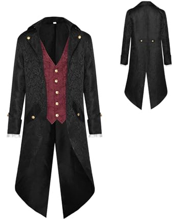 Tedious Victorian Jacket Men, Frock Coat Steampunk Jacket, Tuxedo Gothic Cosplay Costume for Carnival Fancy Dress Halloween