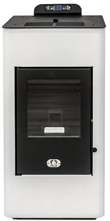 STUFE A PELLET ITALIA Super 12 KW 5 Sterne | Pelletöfen mit Belüftung Zertifizierte Effizienz 91% Heizt 120m² Autonomie 15 Sdt Programmierbar 5 Kräfte 24 Monate Garantie Weiß