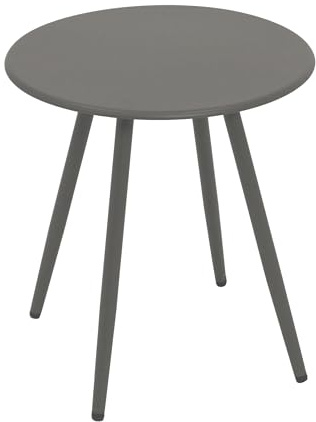 DEGAMO Beistelltisch Gartentisch Denver 45cm rund, Metall/Stahl grau, Indoor und Outdoor