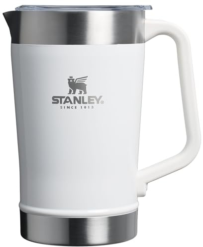 Stanley Stay-Chill Pitcher 64 oz | Cold Water, Beer, and Drink Pitcher with Lid | Large Capacity Durable Beverage Container with Handle | Insulated Stainless Steel | BPA-Free | Frost Gloss