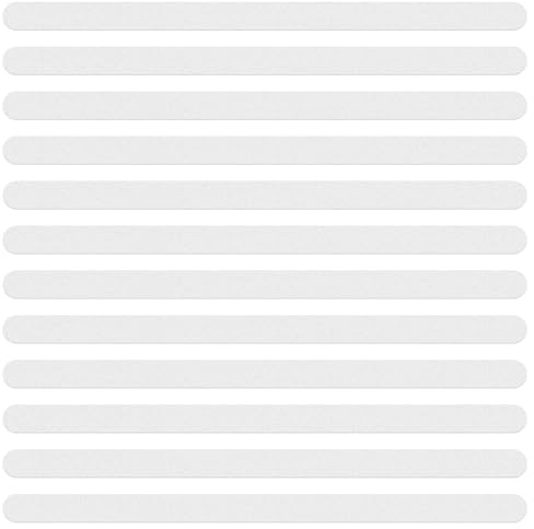 KEQGPCBE gäller för sten och andra släta golv, halkfria remsor självhäftande för trappor, dusch och badkar – 12 stycken transparent (2 x 38 cm)