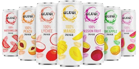 GLUG! 100% Juice Variety Pack (15x320ml) – Natural Fruit Juice – 7 Flavours – No Added Sugar – Vegan & Gluten-Free – Healthy Drink for Kids & Adults – Non-GMO