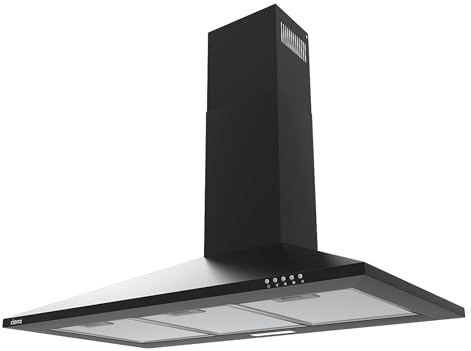 CIARRA Cappa Aspirante da Parete 90cm – 370m³/h, Classe A, Cappa Inclinata con Ricircolo e Scarico Esterno, Luci LED Regolabili, Aspiratore da Cucina – CAB9201A