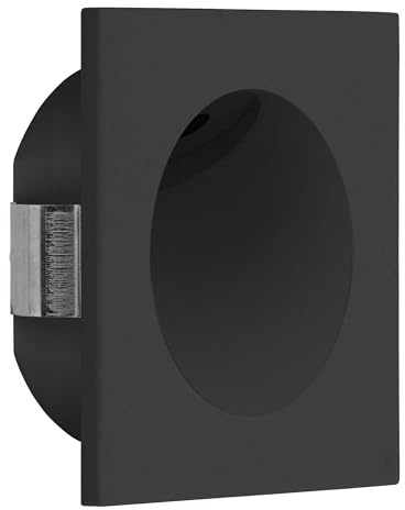 Eglo luz empotrable Zarate, foco empotrado cuadrado, iluminación de escaleras metal negro, spot empotrado foco cálida, 8 x 8 cm