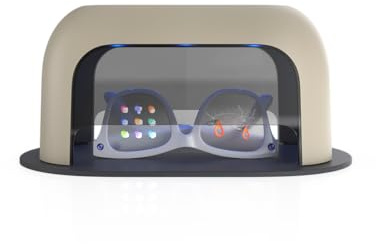 flow-med dry-glasses UV – UV-C box för AI-Glasögon, Smart Glasses och Hörglasögon Med Torkning och USB-C-Laddning - 5 UV-C-Lysdioder – SMART-läge – 2x USB-C – Många Användningsområden