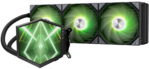 TRYX STAGE ARGB All In One Liquid CPU Cooler with Dual 4.0” IPS Displays, Independent Display Processor, ROTA SL ARGB Fans, Premium Aluminium Body, 360mm - Black