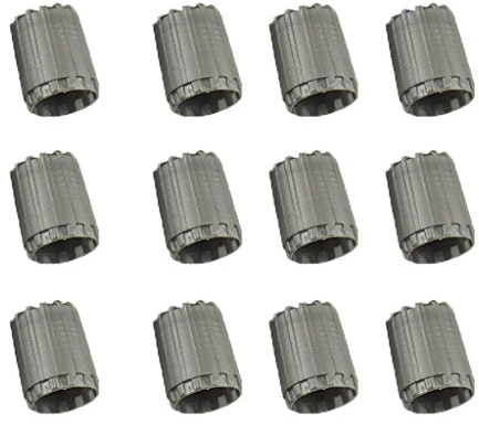 12x Tappo Di Valvola Gomma In Nylon TPMS Per Auto Moto Camion - Grigio