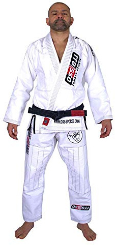 OSS Combat Sports BJJ Gi – brasiliansk Jiu Jitsu Kimono – Jujitsu Gi – Ripstop resistent halsband – förstärkt ärm och bekväm design – BJJ Gi A2, A3, A4 Vitt A2