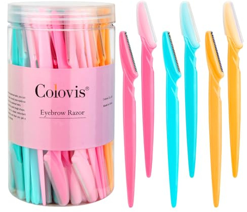 66PCS Eyebrow Razor and Face Razor For Women and Men, Eyebrow Hair Trimmer and Shaver with protective cover,safe and newbie friendly