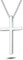 Carleen Solide 925 Sterling Silber Weiß Vergoldet MittelGroße Kreuz Anhänger mit Kette Schmuck für Herren Jungs Kinder - Kettenlänge: 60 cm