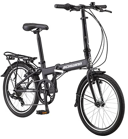 Schwinn Adapt U Folding Bike, 20-Inch Wheels, 7-Speed, Steel Blue