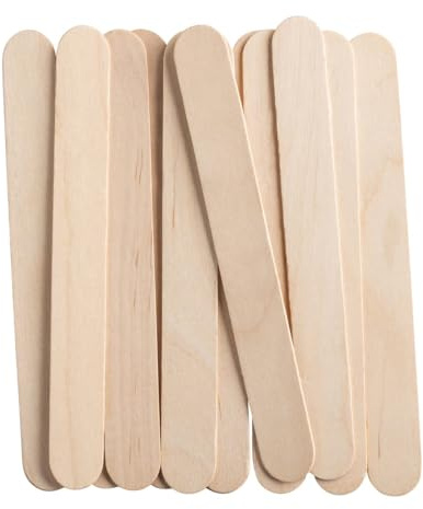GUSTO [100 Count] 6 Inch Jumbo Wooden Multi-Purpose Popsicle Sticks,Craft, ICES, Ice Cream, Wax, Waxing, Tongue Depressor Wood Sticks - Formerly Comfy Package