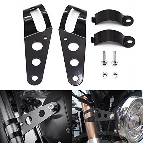 Hotiko Motorrad Scheinwerferhalter Gabeln UNIVERSAL 35mm-43mm 2 Stück (Schwarz)