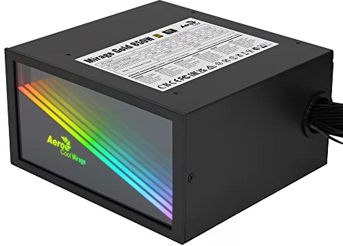 Aerocool MIRAGEGOLD850, PC Netzteil 850W, RGB Infinity Mirror, 80Plus Gold, Japanische Kondensatoren