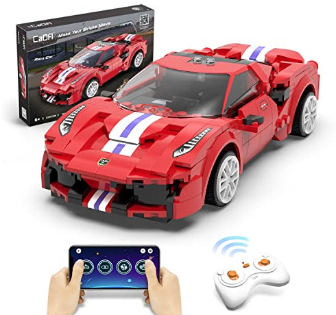 Cada - Race Car - Deportivo de Color Rojo - Set de construcción - con R/C y Control por App - 306 Piezas - 6+ - (DeQube 927DE51072)