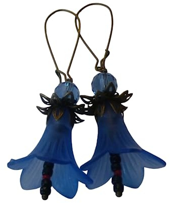 Handmade Very Large Flower Drop Earrings, Morning Glory Earrings, Floral Earrings, Art Nouveau, Statement Earrings