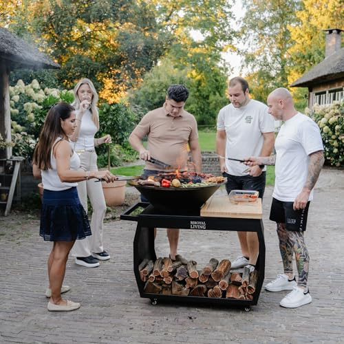BBQ Plancha Grill Big Jack Blackline Grillring feuerring feuerschale mit feuerplatte komplett grilltonne feuerkorb platte feuerstelle Feuerschalen schwarz