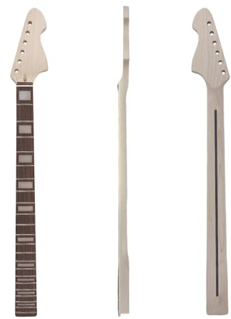 Vetimobato Maple Electric Guitar Neck Blank Maple/Rosewood Fretboard Bolt On Unfinished Guitar Neck Replacement Guitar Part (22 Fret 30inch Block Inlaid)