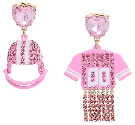 Betsey Johnson Womens Football Jersey & Helmet Mismatch Earrings