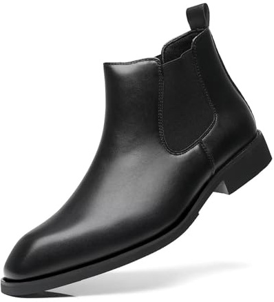 SANNAX scarpe da uomo Chelsea boots Stivaletti vintage alla moda Business high-top casual da uomo Mocassini formali, nero 1, EU 41