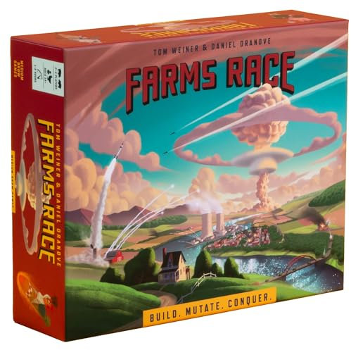 Farms Race Standard Edition – Strategy Board Game for Adults and Family, 2–4 Players, 1-2 Hours, Resource Management, Area Control, and Asymmetric Powers w/Nuclear Farm Animals, Great for Game Night