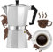 Italienischer Espressokocher 700ml, FainFun Kaffee Herdkocher, Espressokanne, Moka Espresso, Italian Kaffeekocher, Cafetera Italiana für Gas und Ceranherde, Aluminium, Silber, Mit Filterpapier (700ML)