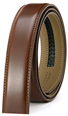CHAOREN Cintura Uomo Pelle Senza Fibbia, Accessori per Cinta Senza Buchi Elegante Larga 35 mm, Taglia Personalizzata
