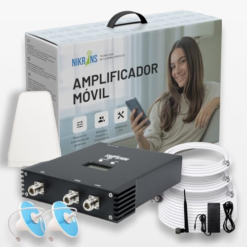 Nikrans Amplificatore Segnale Cellulare Banda 1/3/8 (900/1800/2100 MHz) - Ripetitore Segnale Cellulare per Operatori Europei Tre, TIM, Vodafone, Iliad - Amplificatore Data & Call Casa/Ufficio