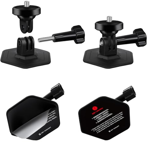 K&F CONCEPT Fixation Adhésif 3M Base Autocollant sur Casque pour Caméras d'action Kit de 2, Compatible avec DJI Osmo 360