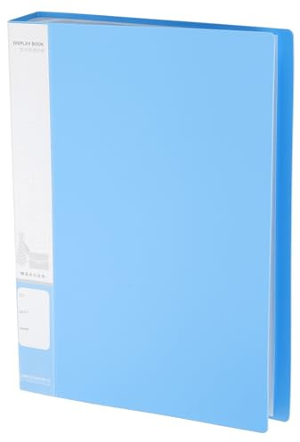 PATIKIL 40 Pockets Presentation Book, A4 Presentation Binder Display Book Art Portfolio Binder Folder with Plastic Sleeves Clear for Artwork Organizing Documents Photo, Blue