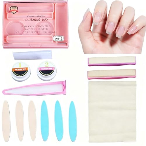 Juego De Manicura Japonesa,Kits De Pulido ReparacióN Profesional De UñAs,Atural Nutritivo Set Manicura Japonesa,Herramientas Profesionales De Cuidado De UñAs Para Mujeres Y.