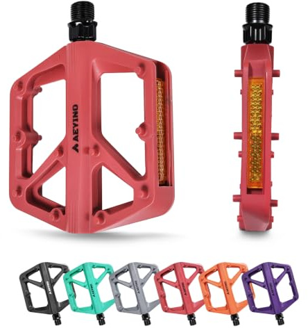 AEYINO Nylon Flat Bike Pedals - 9/16 Large Platform