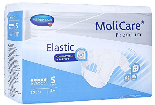 Paul Hartmann AG Molicare Premium Elastic Slip 6 Tropfen, Inkontinenzschutz, Small, 30 Stück, Einweg, Wasserfest, Karton, 80 cm
