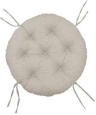 chilly pilley Coussin Rond pour Papasan Coussin De Fauteuil Jardin Coussin De Siège Matelassé avec Boucles (120cm, Crème)
