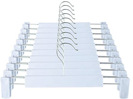 GUANJUNE Kleiderbügel,Platzsparende Rockhalter mit 360 ° Schwenkhaken,Verstellbare Clips Hosenbügel,Kleidung Mantel Kleidungsstück Jeans Kleiderbügel (10er Pack, Blau)