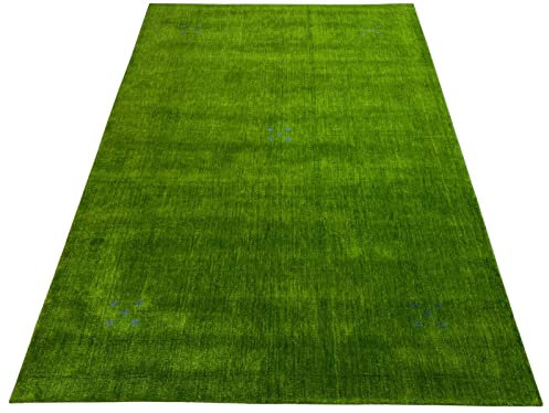 Orientmatta Gabbeh Loom handgjord matta, 100 % ull, 170 x 240 cm grön