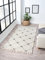 MY-RUG Teppich Vilma Rautenmuster, rechteckig, weiß, 200 x 100 cm - Wertiger Shaggy Läufer für das Schlafzimmer, weiche Oberfläche, skandinavisches Design
