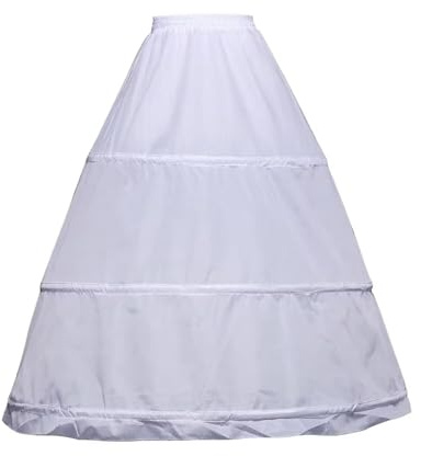 ZLQQ Women's Petticoat 3 Hoop 2 Layer Underskirt Crinoline for Wedding Ball Gown Skirt Slips White Size One Size