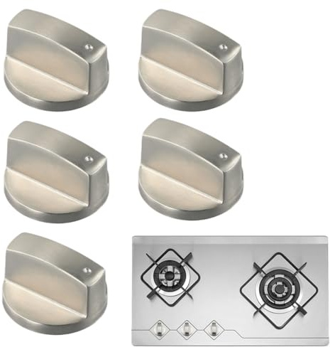 GNHG 5 Pezzi pomelli Cucina Gas,6MM Copertura Pomello Accessori di Ricambio per Fornello a Gas Universale,manopole Piano Cottura,